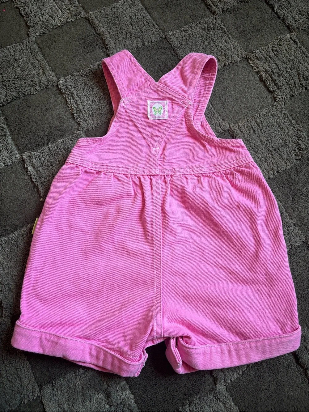 Carter's Bright Pink Butterfly Short Overalls